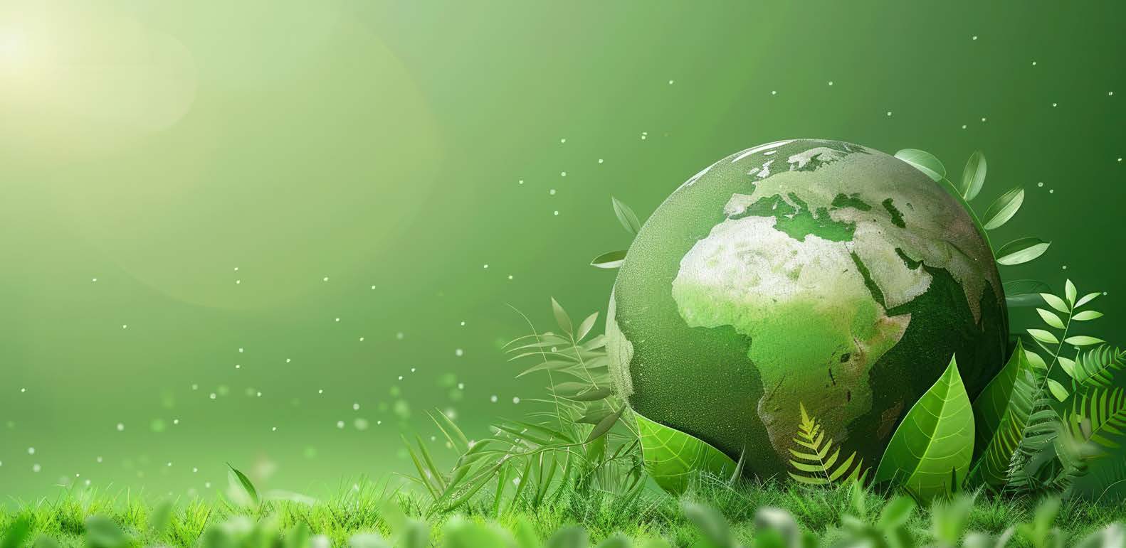 Illustration einer grünen Erde auf Rasen mit grünen Hintergrund